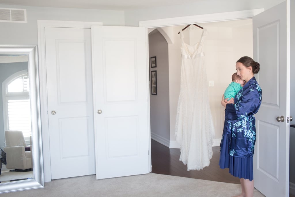 Photo of Bride and Bridesmaids Breastfeeding Together