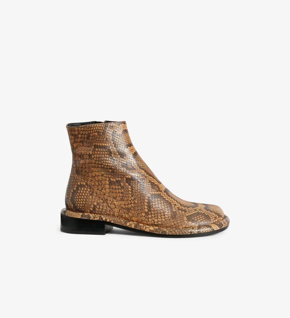 Proenza Schouler Embossed Python Pipe Ankle Boots
