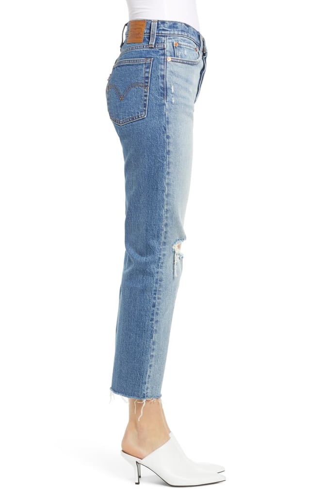 wedgie high waist crop straight leg jeans