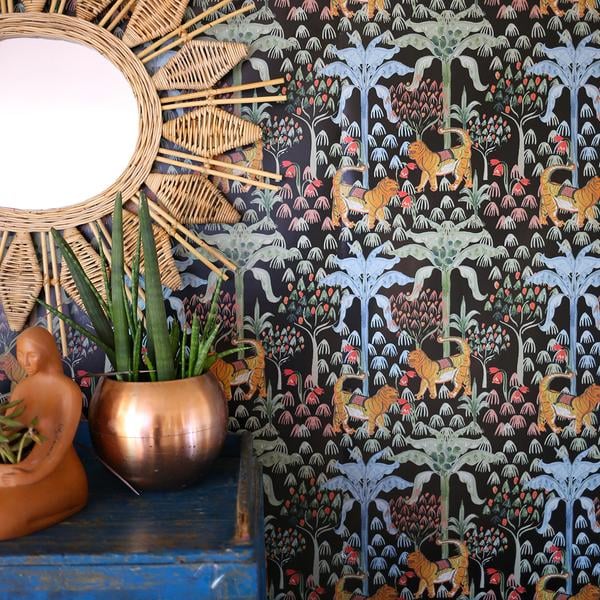 Tigris Wallpaper in Onyx by Justina Blakeney