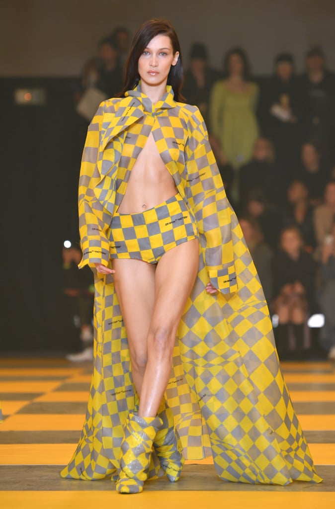 Rihanna's Off-White Yellow Checkered Cape Set April 2019