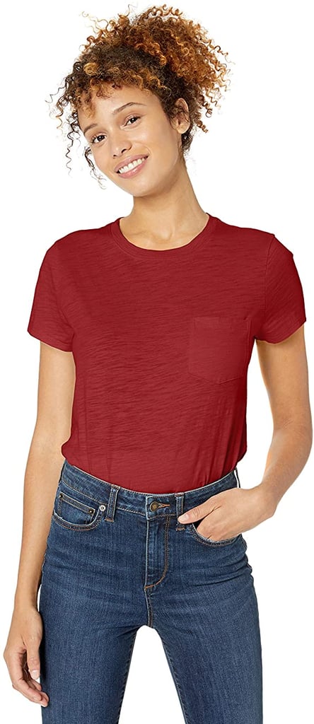 Goodthreads Women's Vintage Cotton Pocket Crewneck T-Shirt