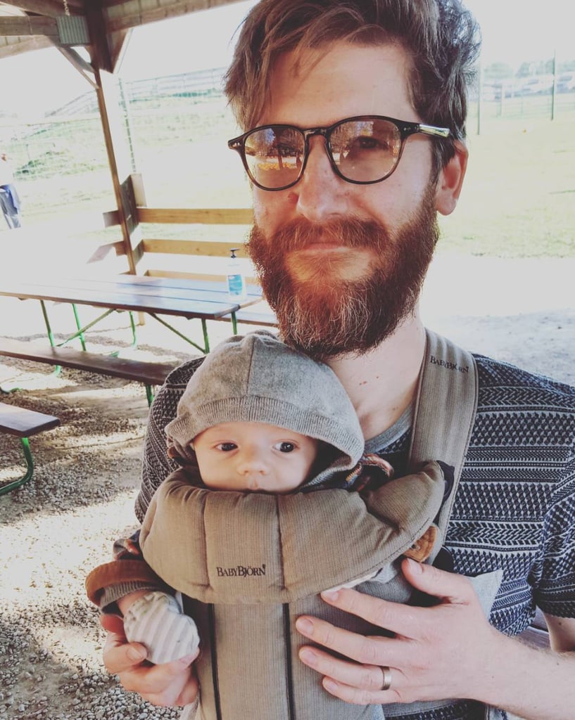 Bearded baby-wearing dad for the win.