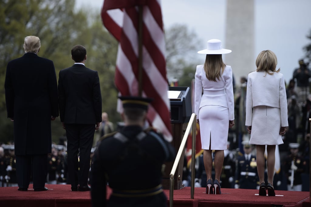 Melania Trump White Hat and Michael Kors Suit 2018