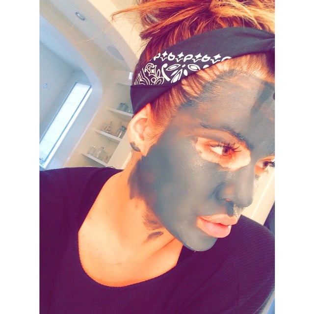 Khloé Kardashian admitted her love for face masks with this selfie. 
Source: Instagram user khloekardashian