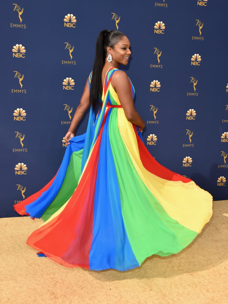 Tiffany Haddish Rainbow Dress by Prabal Gurung at 2018 Emmys