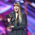Taylor Swift Wears a Plunging Hooded Catsuit Covered in Sequins at the iHeartRadio Awards