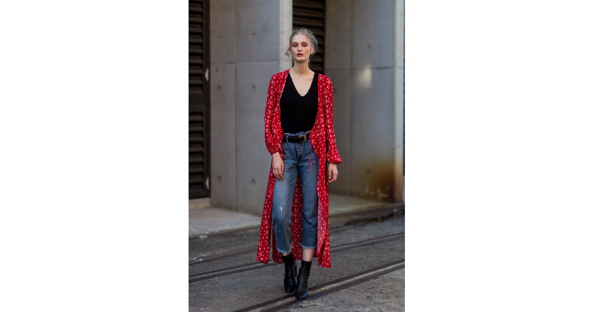 When a wrap dress doubles as a throwonandgo robe coat. Street