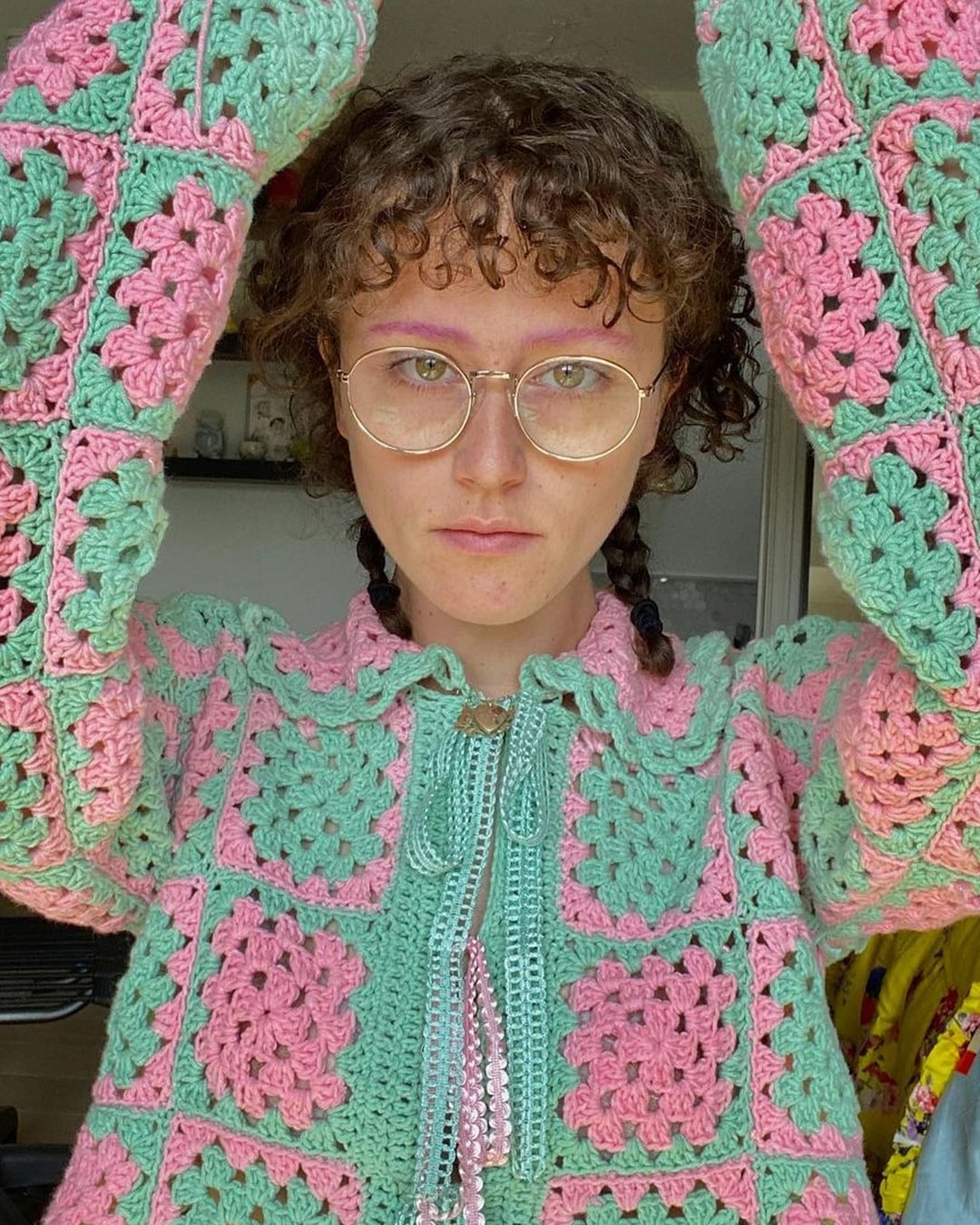 Pretty Paisley Print Crochet Lace Capri Pajama Set
