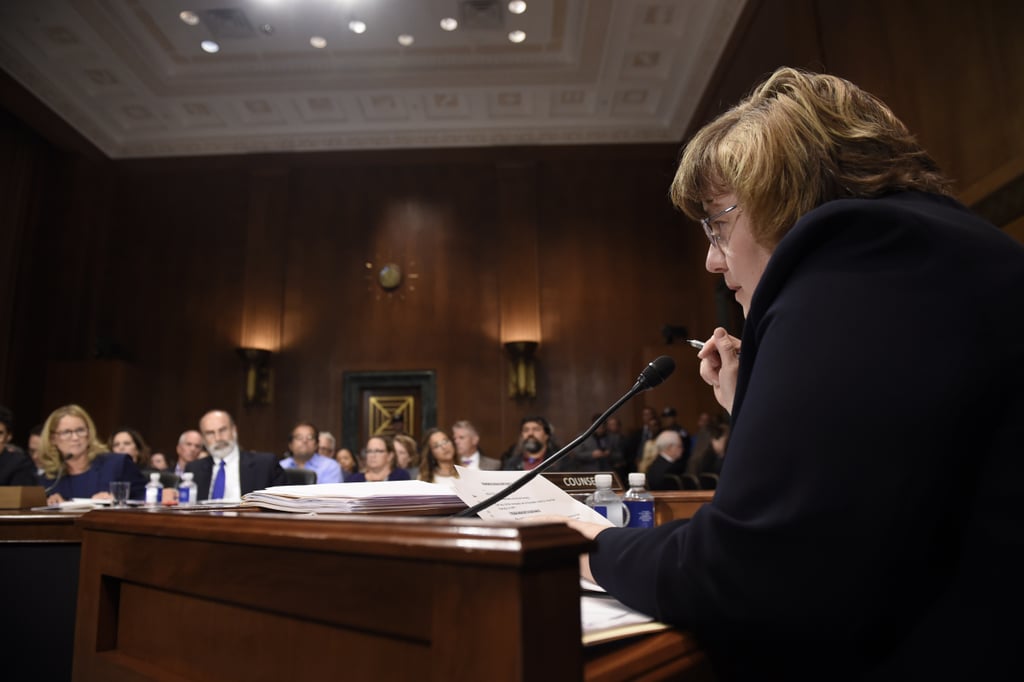 Ford is questioned by prosecutor Rachel Mitchell.