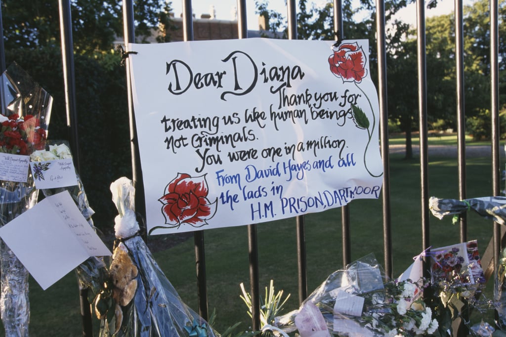 A note to Diana was attached to a fence at Westminster Abbey.
