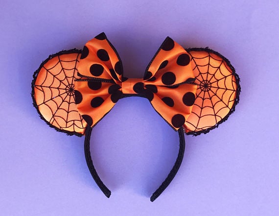 Orange and Black Spiderweb Ears