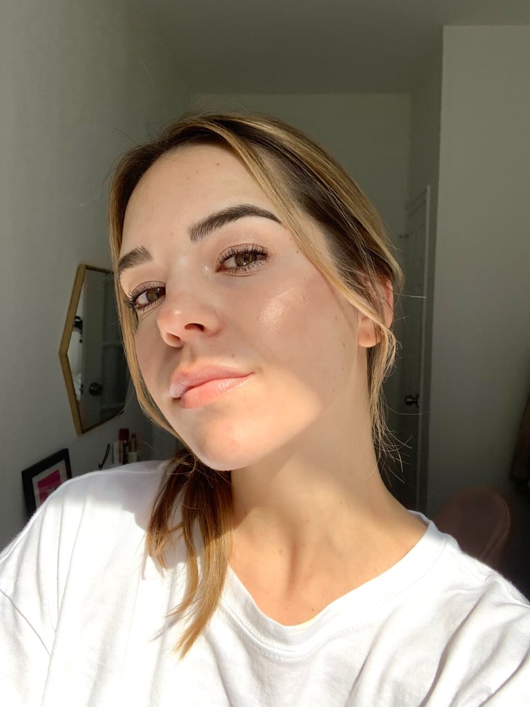 I swiped the highlighter on both cheeks and waited to blend it. I usually wear foundation when I wear highlighter, but I decided to skip it this time. The product went on really well, but I would recommend letting it set for a minute or two before adding more makeup to your face.