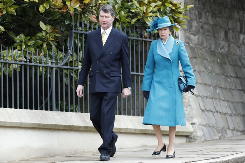 Vice Admiral Sir Timothy Laurence and Princess Anne at Easter Service at Windsor Castle in 2018