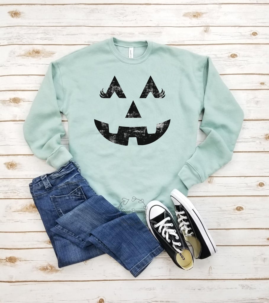 Jack-o'-Lantern Distressed Fleece Sweatshirt