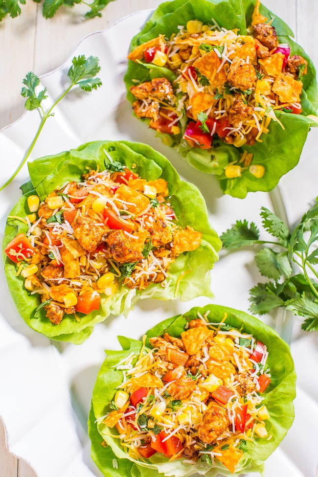 Chicken Tortilla Lettuce Wraps