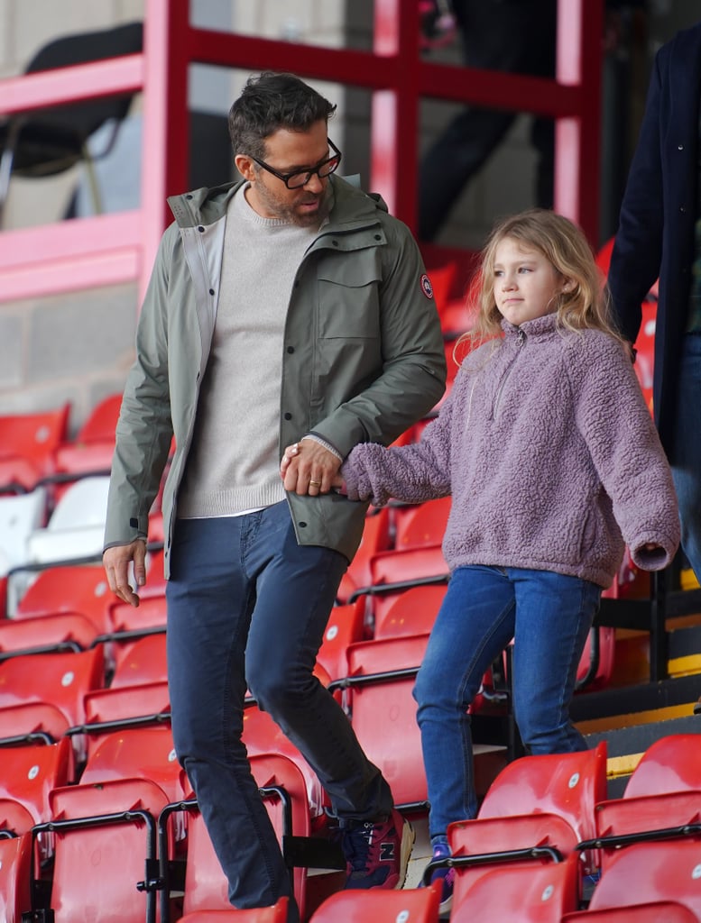 Ryan Reynolds Brings Daughter James to Wrexham Soccer Game