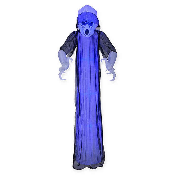 Inflatable Flickering Blue Ghost 8 Foot Outdoor Halloween Decoration