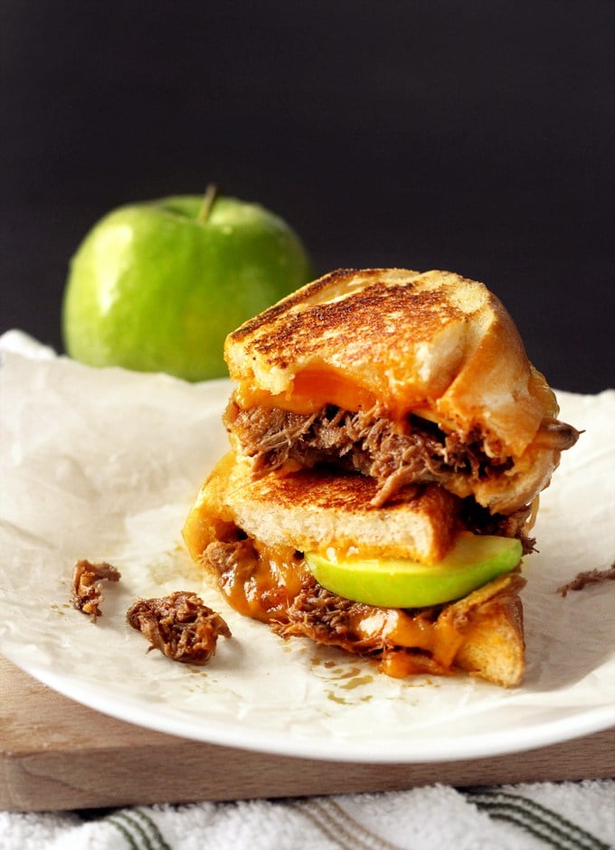 Pulled Pork and Apple Grilled Cheese