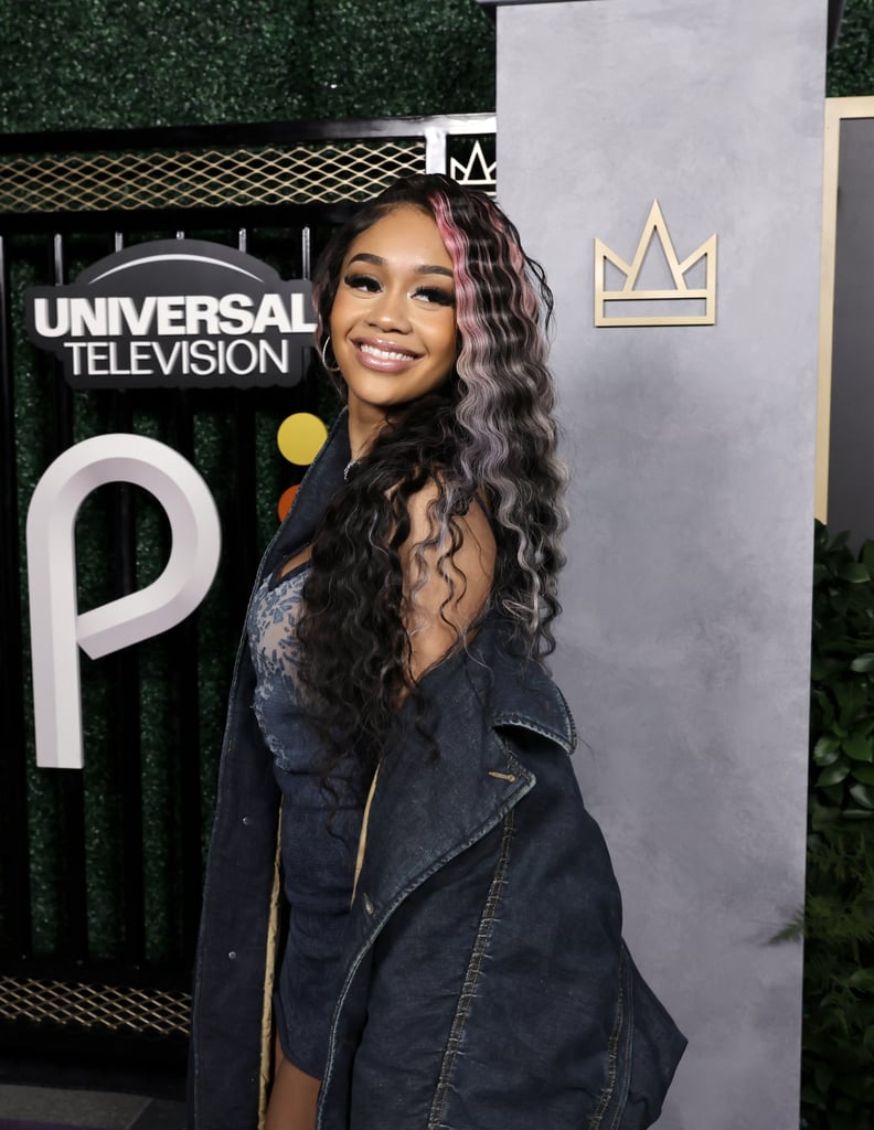 Saweetie's Crimped Hair and Chunky Highlights