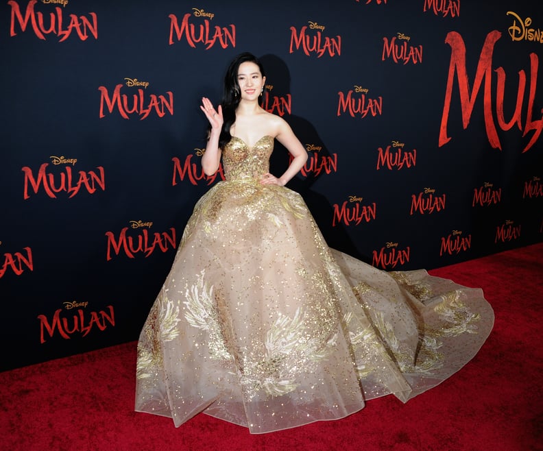 Liu Yifei Wearing Elie Saab at the Mulan Premiere