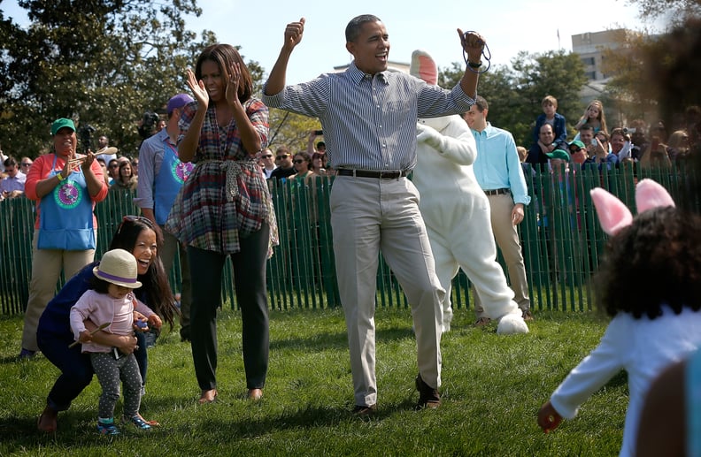 The Obamas cheered for all the kids.