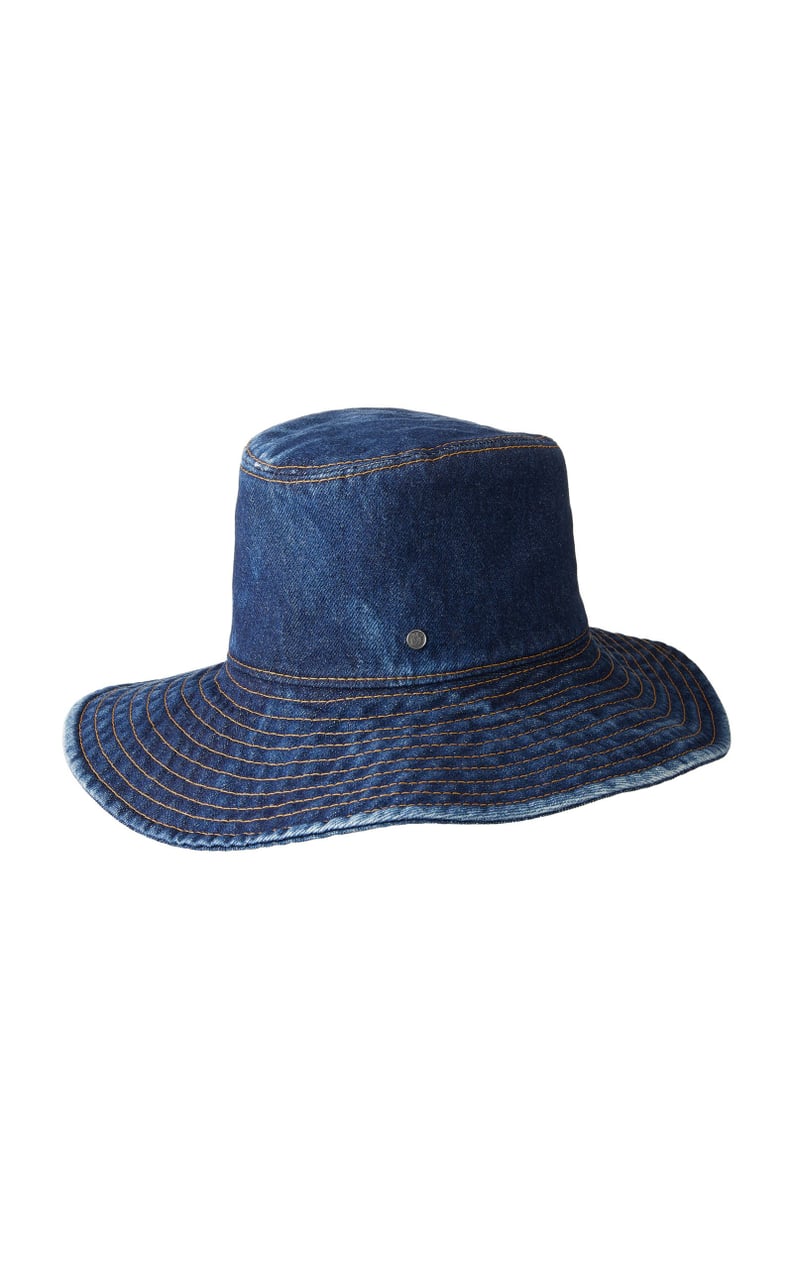 Maison Michel Lauren Stone-Washed Denim Hat