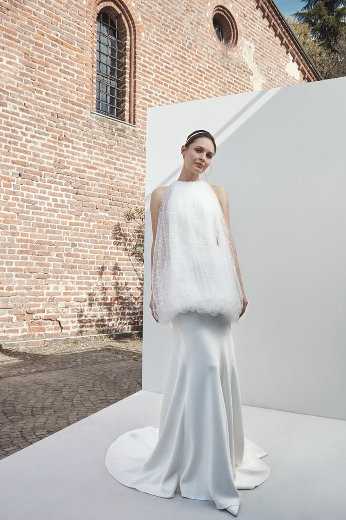 Unique Bubble-Hem Wedding Dress