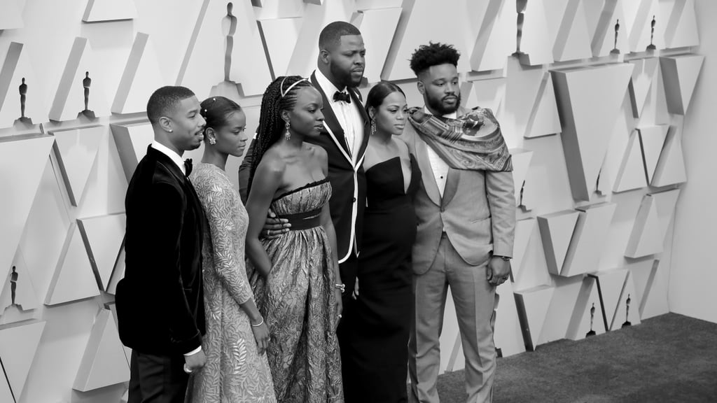 Pictured: Michael B. Jordan, Letitia Wright, Danai Gurira, Winston Duke, Lupita Nyong'o, and Ryan Coogler