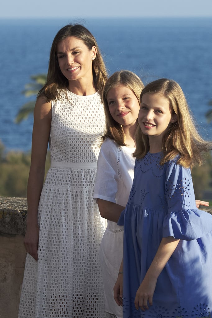 Queen Letizia's Beige Lace-Up Wedges July 2018