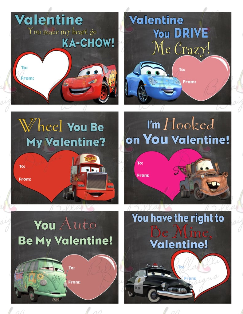 Cars Valentine's Day Cards | Disney Valentine's Day Card ...