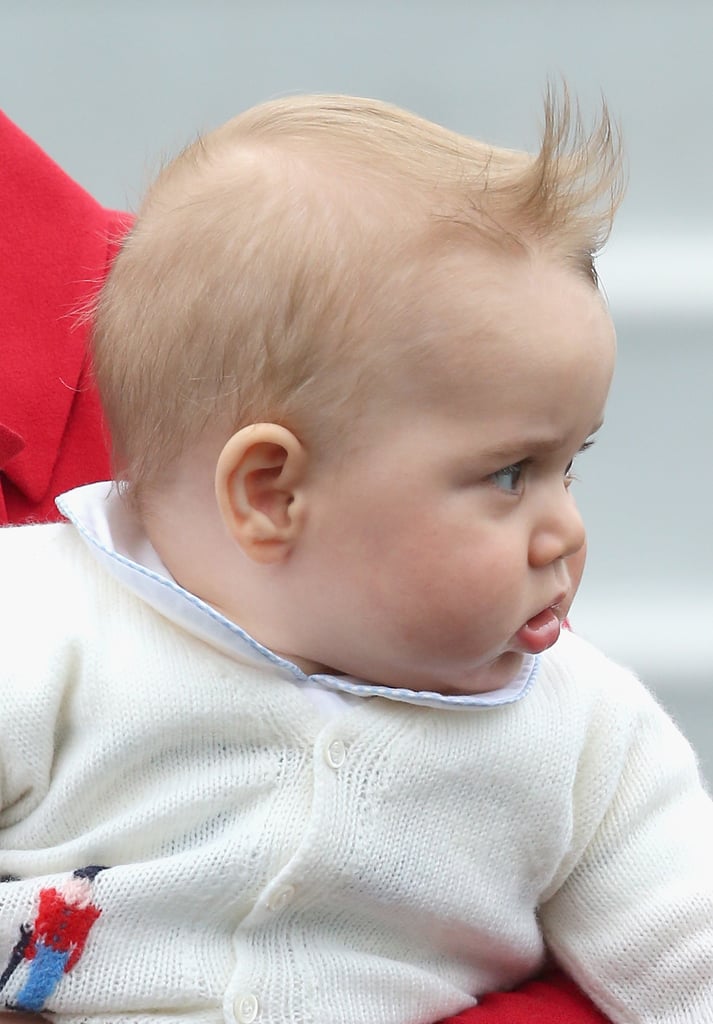 When his hair got caught in a gust of wind.