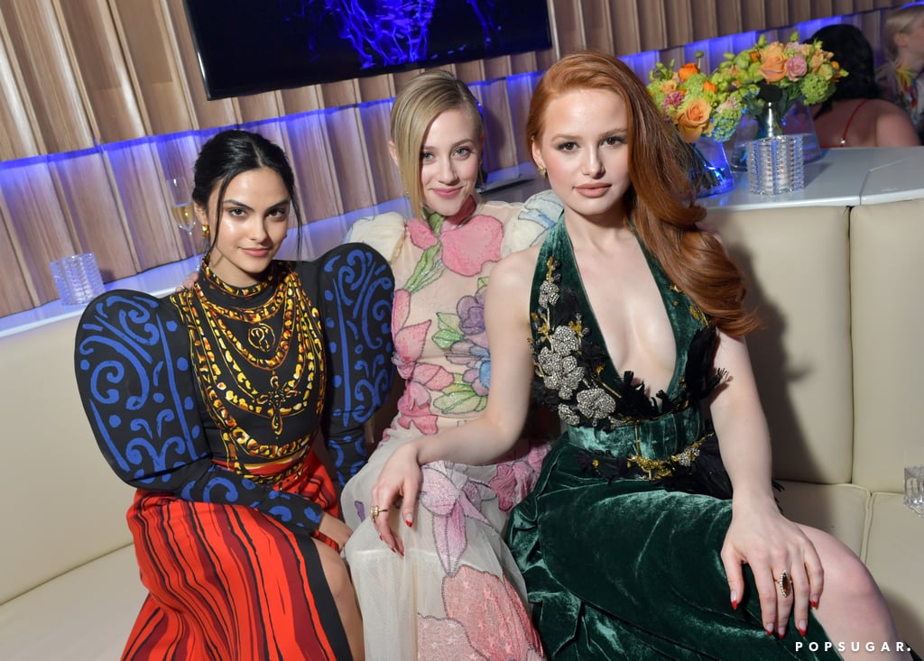 Camila Mendes, Lili Reinhart, and Madelaine Petsch at the Vanity Fair Oscars Party 2020
