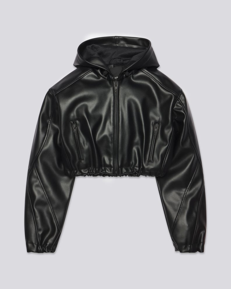 Khy Faux Leather Cropped Hooded Jacket