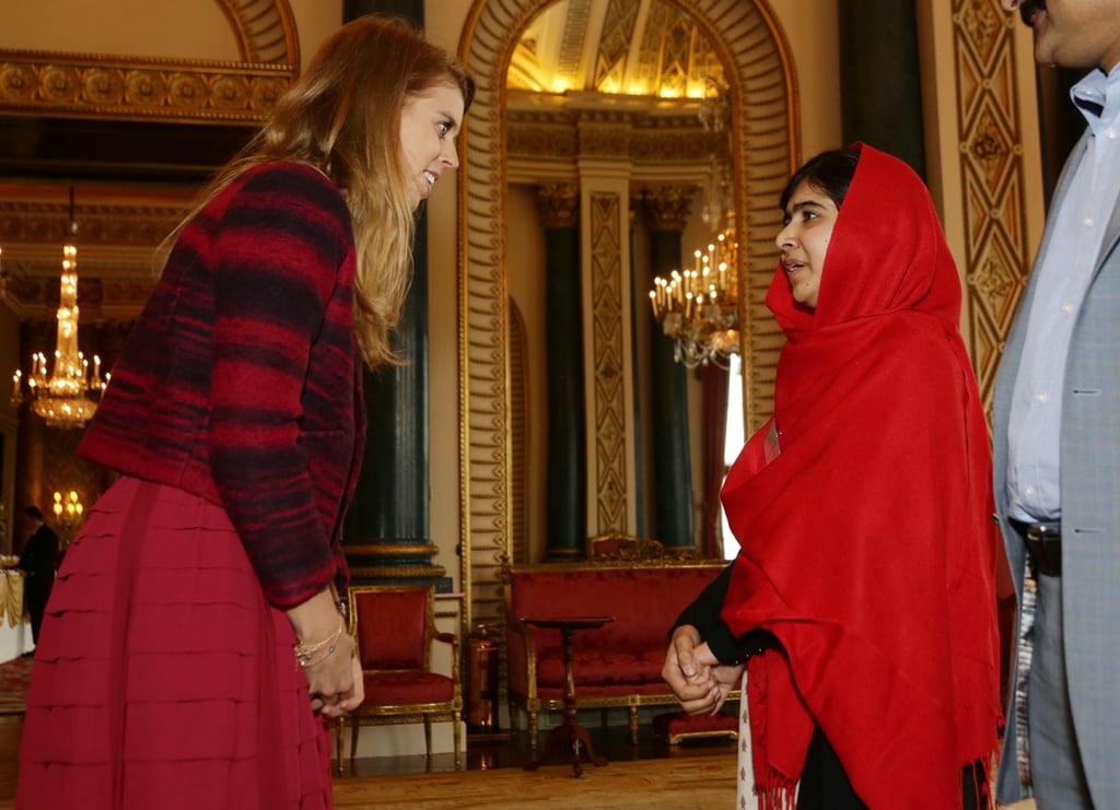 Meeting Malala Yousafzai at Buckingham Palace in 2013.