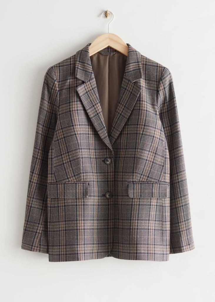 & Other Stories Fitted Checkered Blazer