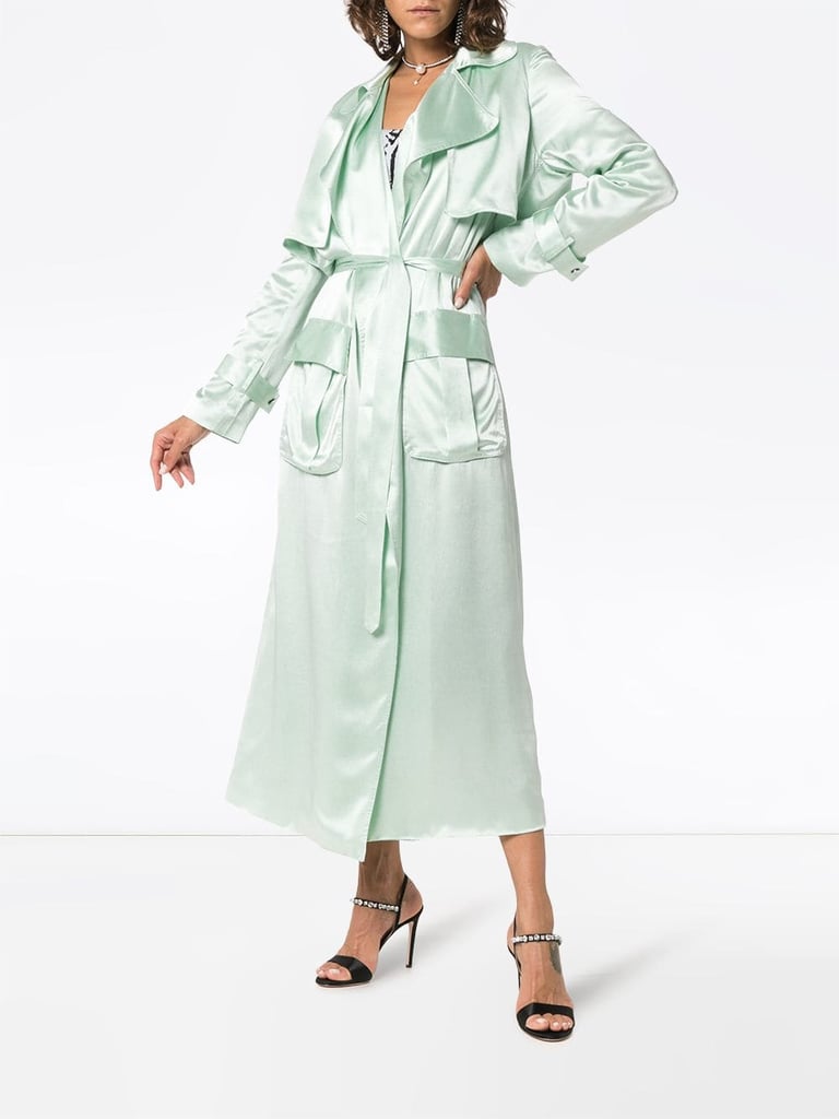 Michael Lo Sordo Belted Silk Trench Coat