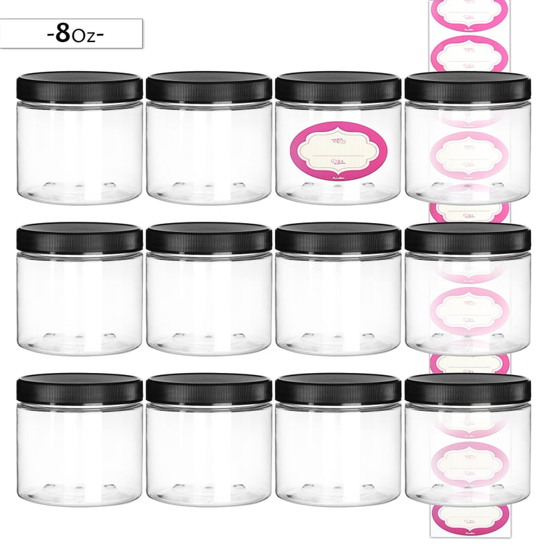 4 Ounce Empty Clear Plastic Slime Jars