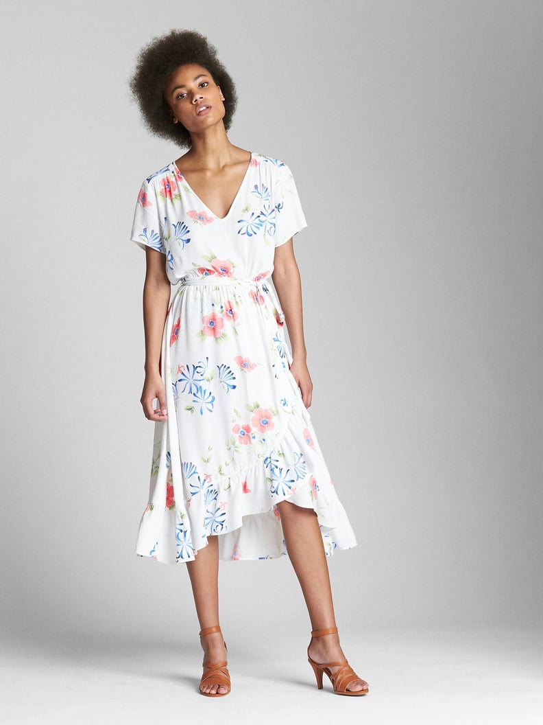 Gap Wrap Ruffle Midi Dress