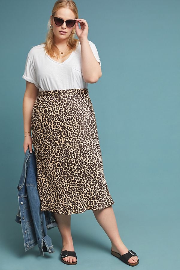 Plus size silk midi skirt clearance