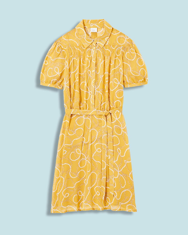 Printed Short Sleeve Collared Dress