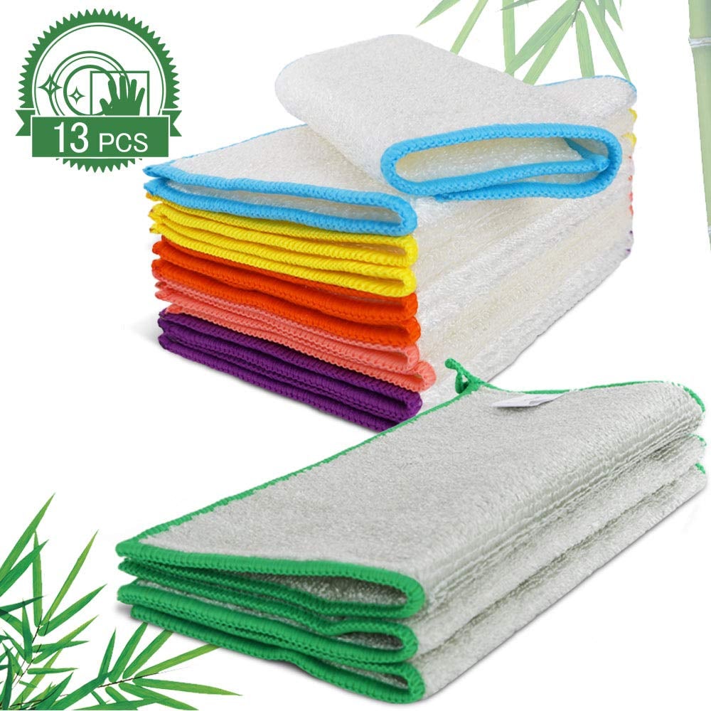 MASTERTOP 13 Pack 100% Bamboo Dish Cloths, 27 Genius Organisers and  Cleaning Tools You Never Knew Your Life Was Missing Till Now
