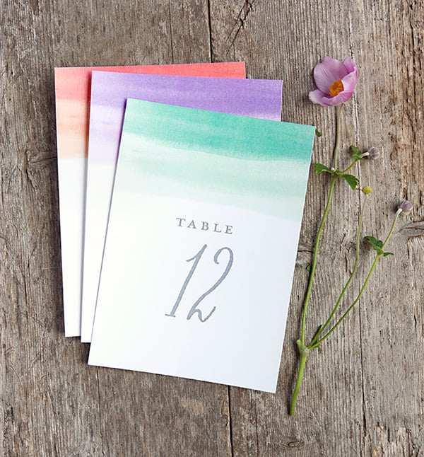 Color-Wash Table Numbers