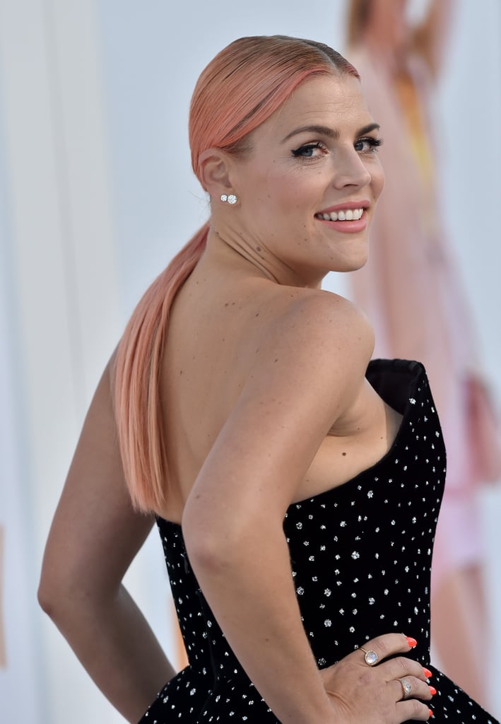 Busy arrived at the premiere of I Feel Pretty earlier this year sporting rose gold hair.