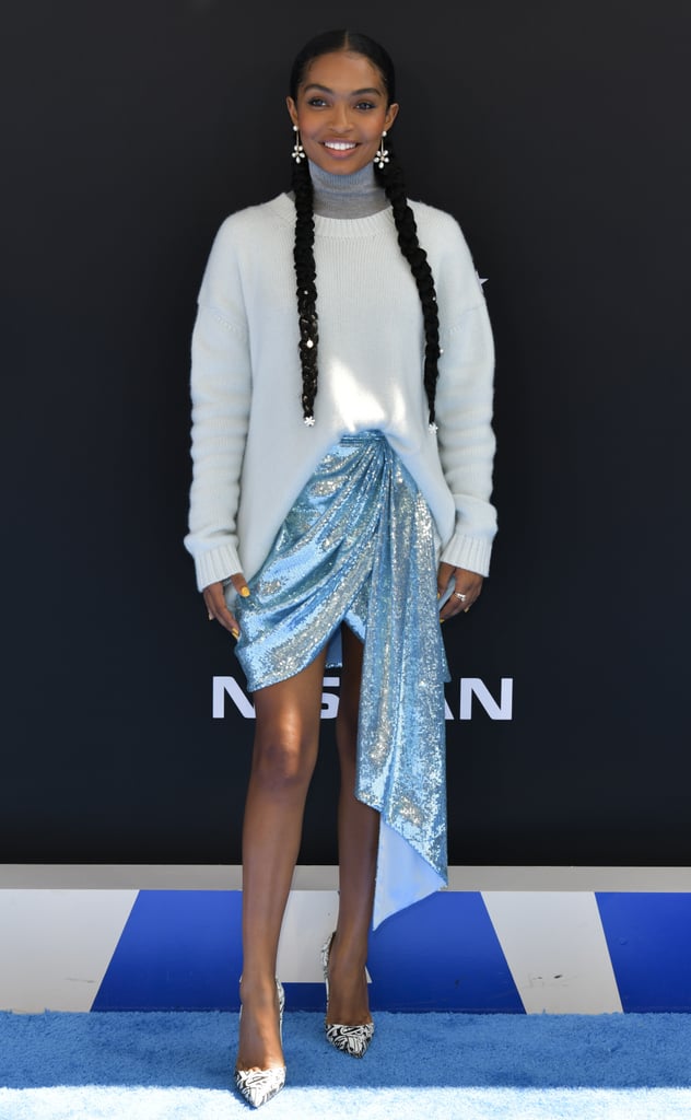 Yara Shahidi Blue Skirt at the BET Awards 2019