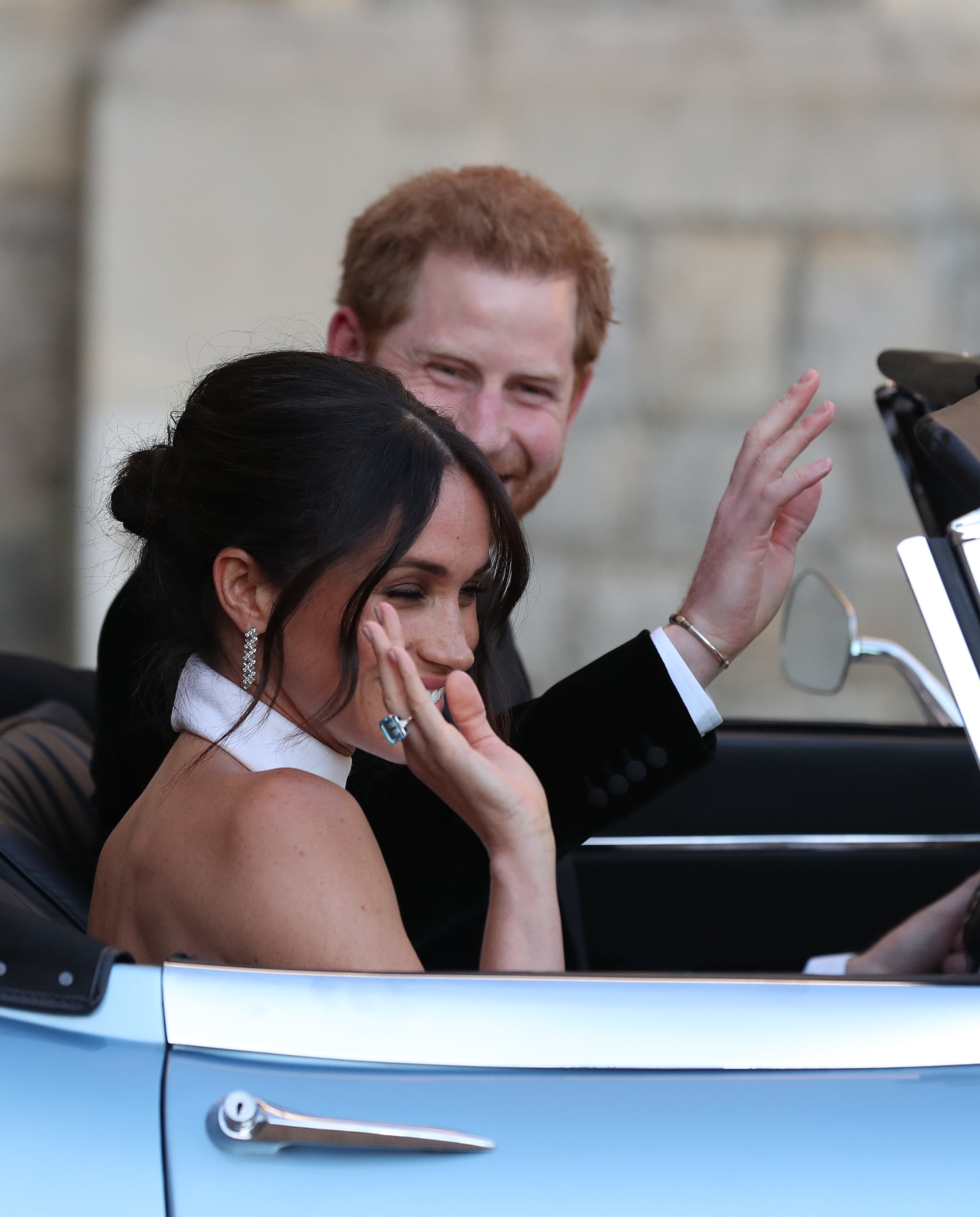 Meghan Markle Wearing Princess Diana S Aquamarine Ring Popsugar Fashion
