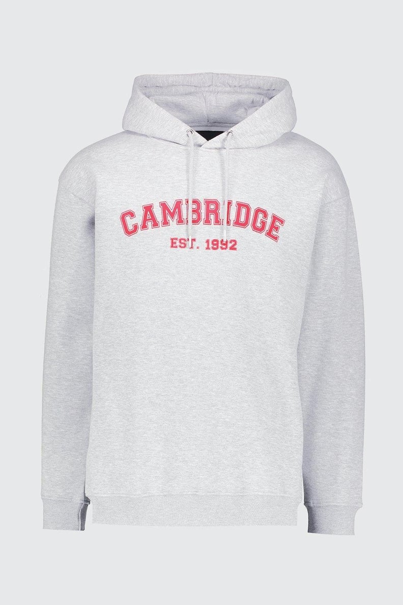 Boohoo Loose Fit Cambridge Varsity Print Hoodie