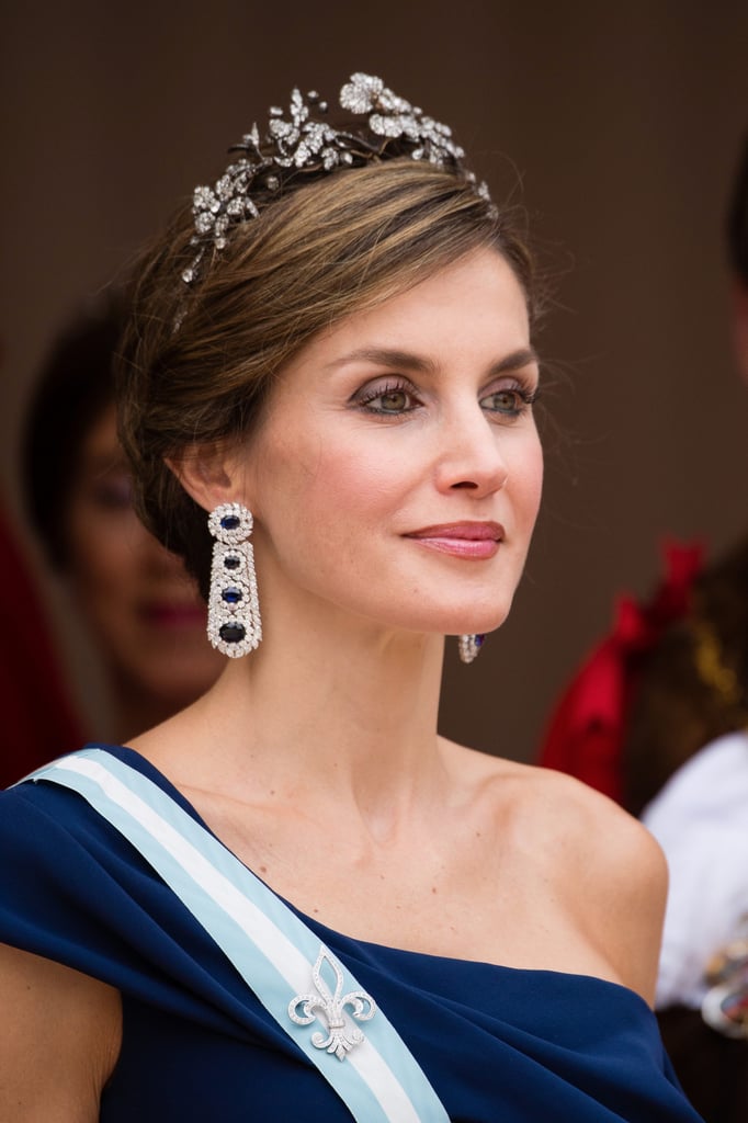 Queen Letizia Sapphire Earrings July 2017