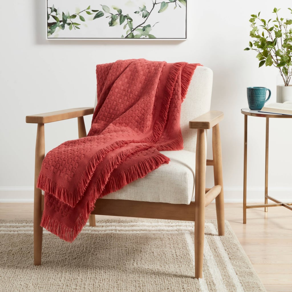 A Cosy Accent: Solid Woven Throw Blanket