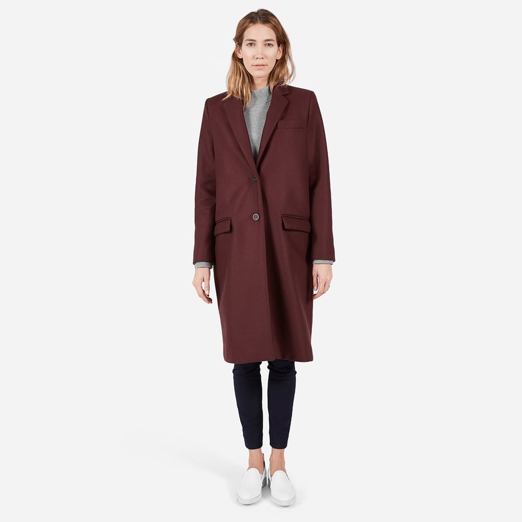 Wool Overcoat, Burgundy ($295)